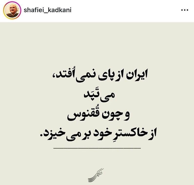 shafiii codex: ایران سقوط نمی کند