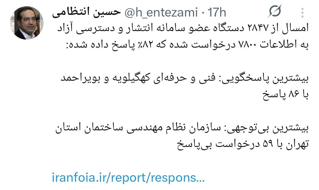 اعمال قانون: 1 ٪ از درخواست های سیستم دسترسی رایگان پاسخ داده شد