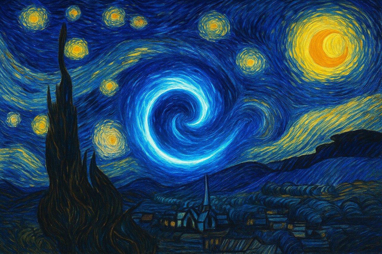 بحث چشمگیر در فیزیک با الهام از نقاشی معروف ون گوگ ؛ آیا ماه فانتزی "شب پرستاری" واقعی است؟