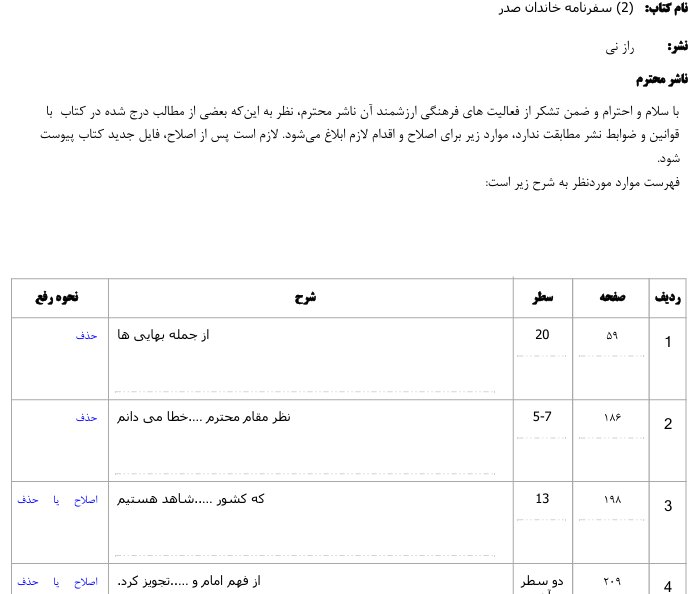 ord سفارش حسابرسی برای یک کتاب