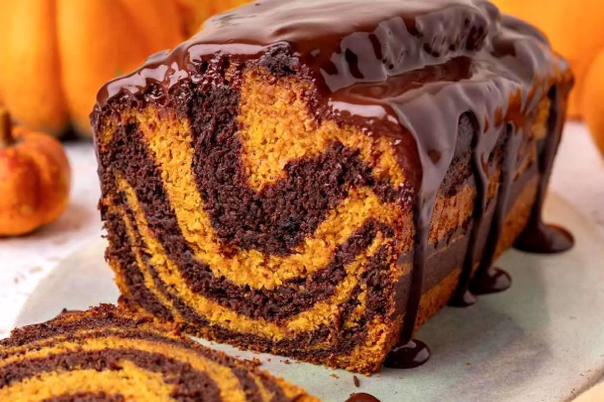 کیک ماربل کدو حلوایی؛ کیک با عطر و بوی پاییز