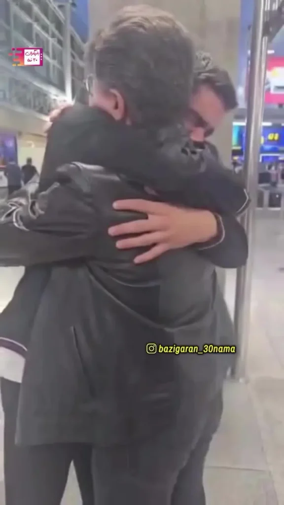 گریه‌های دردناک امیرحسین مدرس در فرودگاه بخاطر مهاجرت پسرش