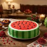 آموزش کیک هندوانه‌ای خانگی در قابلمه مخصوص یلدا