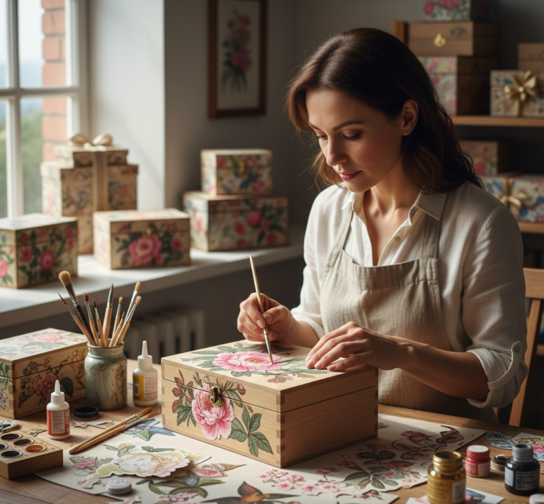 ساخت جعبه کادویی دکوپاژ