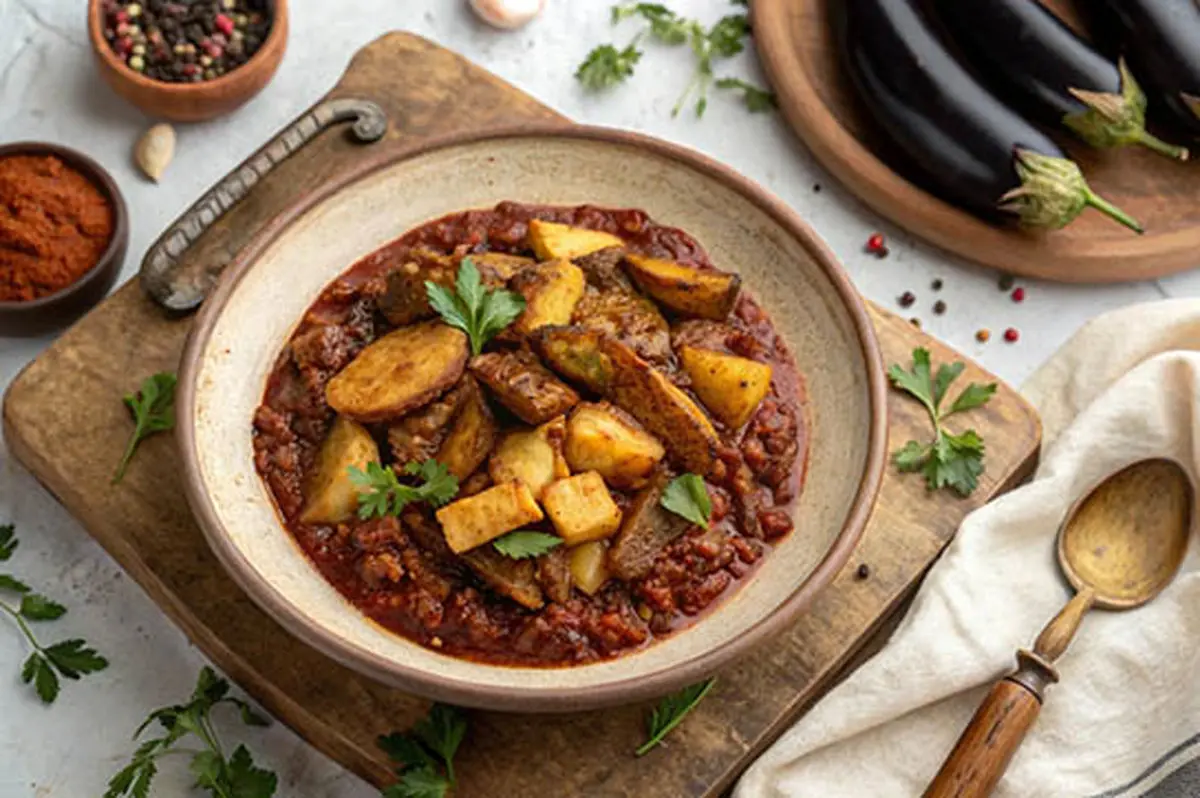 دستور طلایی واویشکا بادمجان با گوشت چرخ‌کرده