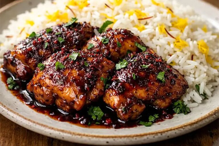 مرغ سماقی با رب انار؛ طعمی متفاوت برای یک وعده خاص