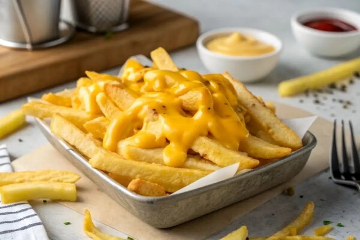 سیب‌زمینی با پنیر چدار خانگی؛ کش‌دار، خوش‌عطر و وسوسه‌انگیز!