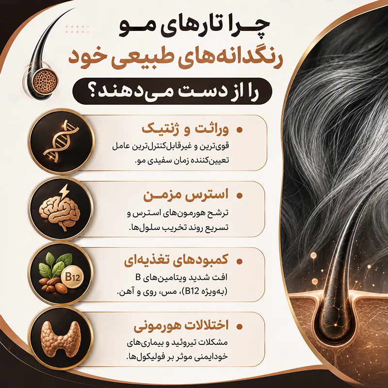 دلیل از بین رفتن رنگدانه مو