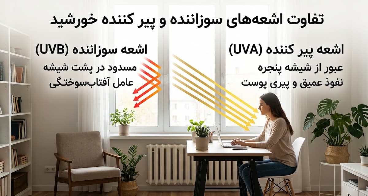 قاتل خاموش جوانی تفاوت اشعه های سوزاننده و اشعه های پیر کننده